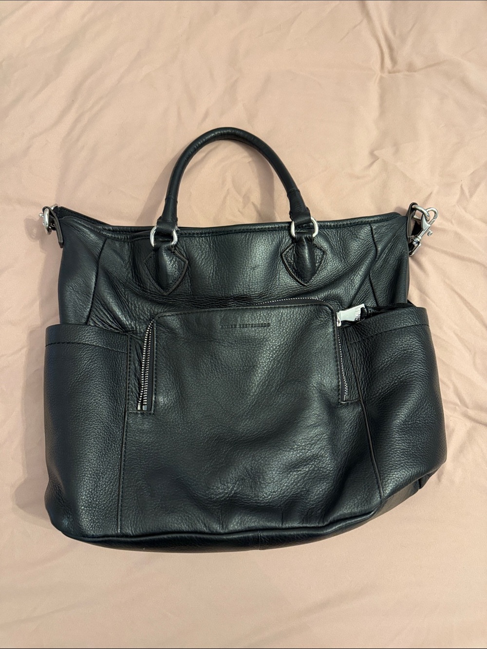 Aimee Kestenberg Black Pebbled Leather Tote